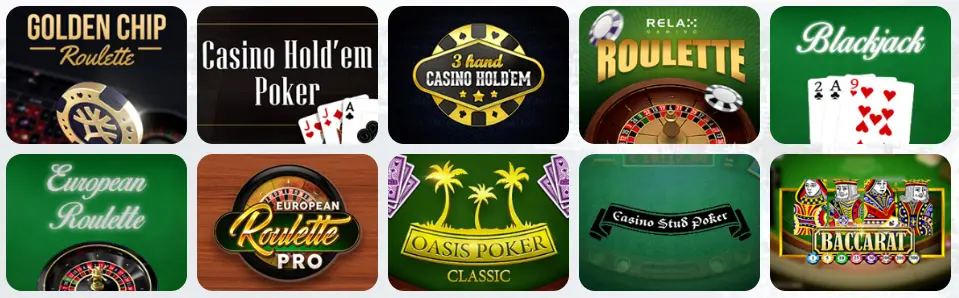 Giochi da tavolo al PLANET 7 CASINO