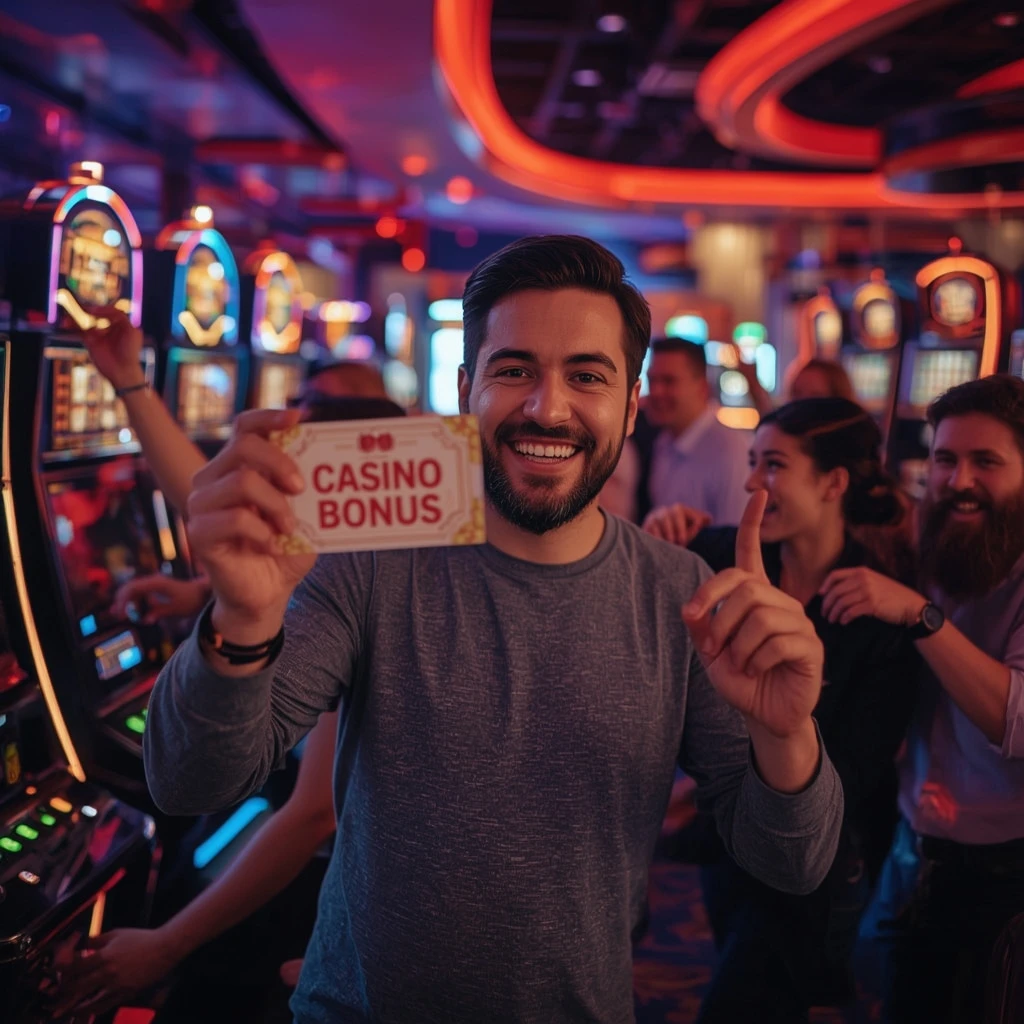 una persona con un bonus del casino PLANET 7 CASINO